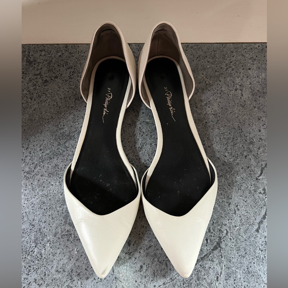 3.1 Phillip Lim white Dorsay flat